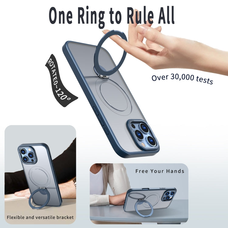 For iPhone 12 Pro Wing Series Gen2 MagSafe Metal Ring Holder Phone Case(Blue) - iPhone 12 / 12 Pro Cases by buy2fix | Online Shopping UK | buy2fix