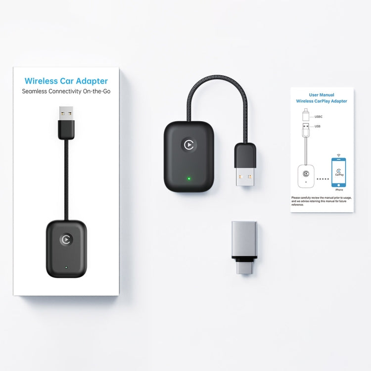 USB Interface Wired to Wireless Car CarPlay Adapter(Black) by buy2fix