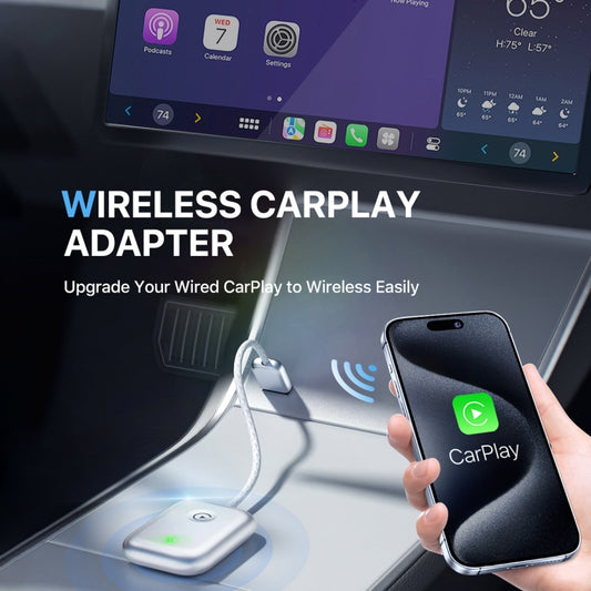 USB Interface Wired to Wireless Car CarPlay Adapter(Silver) by buy2fix