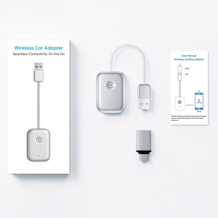 USB Interface Wired to Wireless Car CarPlay Adapter(Silver) by buy2fix