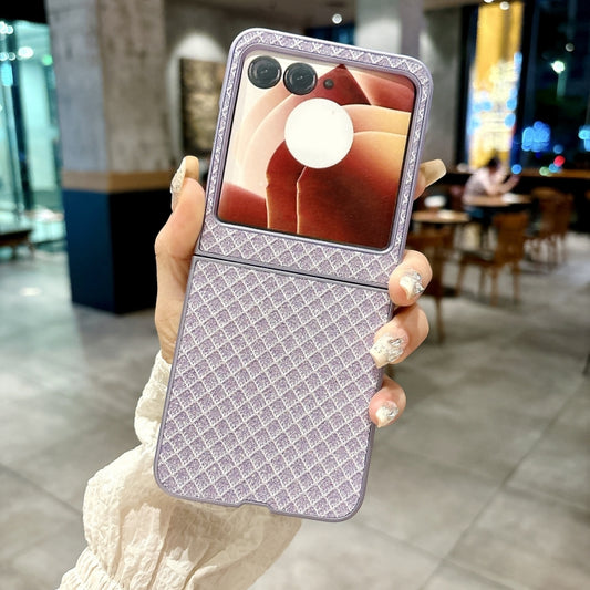 For Motorola Razr 50 Sparkling Diamond Rhombus PC Phone Case(Purple) by buy2fix