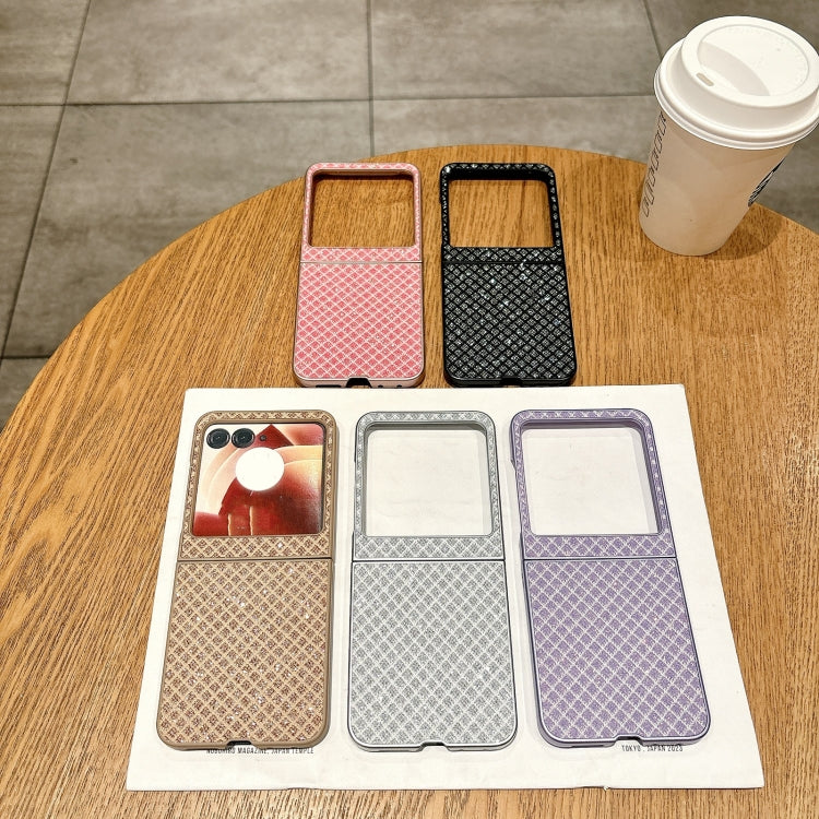 For Motorola Razr 50 Sparkling Diamond Rhombus PC Phone Case(Purple) by buy2fix