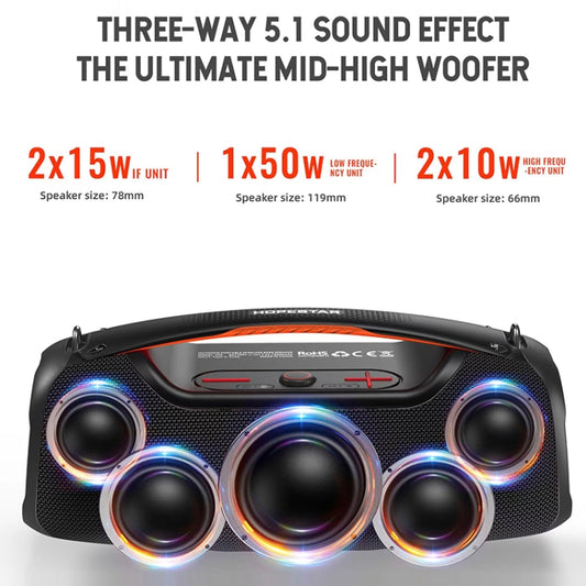 HOPESTAR A60 100W Outdoor Portable IPX6 Waterproof Bluetooth Speaker with Microphone(Blue) - Waterproof Speaker by HOPESTAR | Online Shopping UK | buy2fix