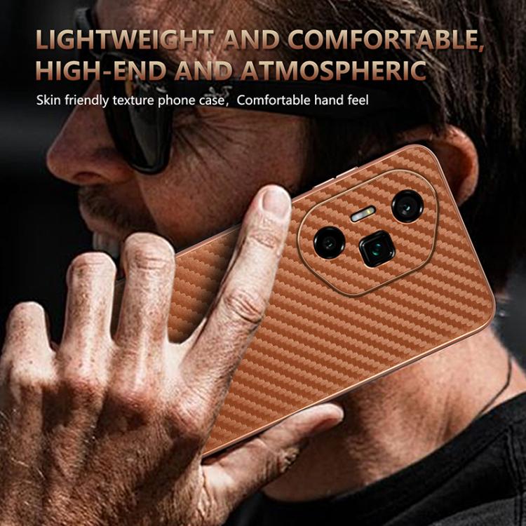 For Honor 300 Ultra AZNS Electroplated Edge Carbon Fiber Texture Phone Case(Black) by AZNS