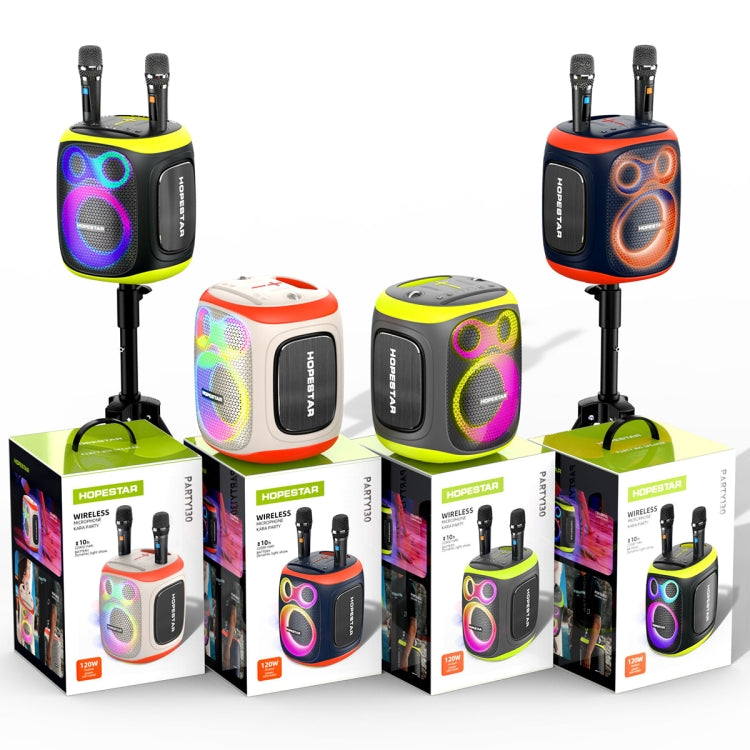 HOPESTAR PARTY130 Outdoor Dual Mic Long Endurance Bluetooth Speaker(Black) - Waterproof Speaker by HOPESTAR | Online Shopping UK | buy2fix