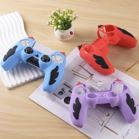 For Sony PS5 Flame Silicone Gamepad Protective Case(Blue) - Cases by buy2fix | Online Shopping UK | buy2fix