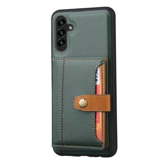 For Samsung Galaxy S25+ 5G Calfskin Card Slot TPU Hybrid PU Phone Case(Green) by buy2fix