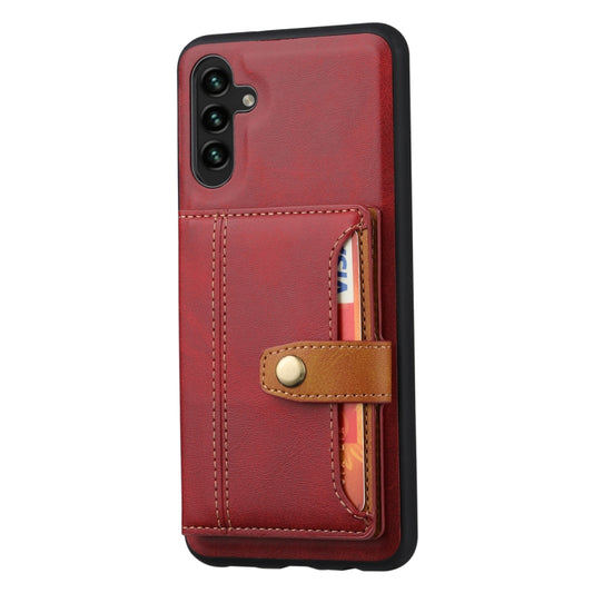 For Samsung Galaxy S25 5G Calfskin Card Slot TPU Hybrid PU Phone Case(Red) by buy2fix