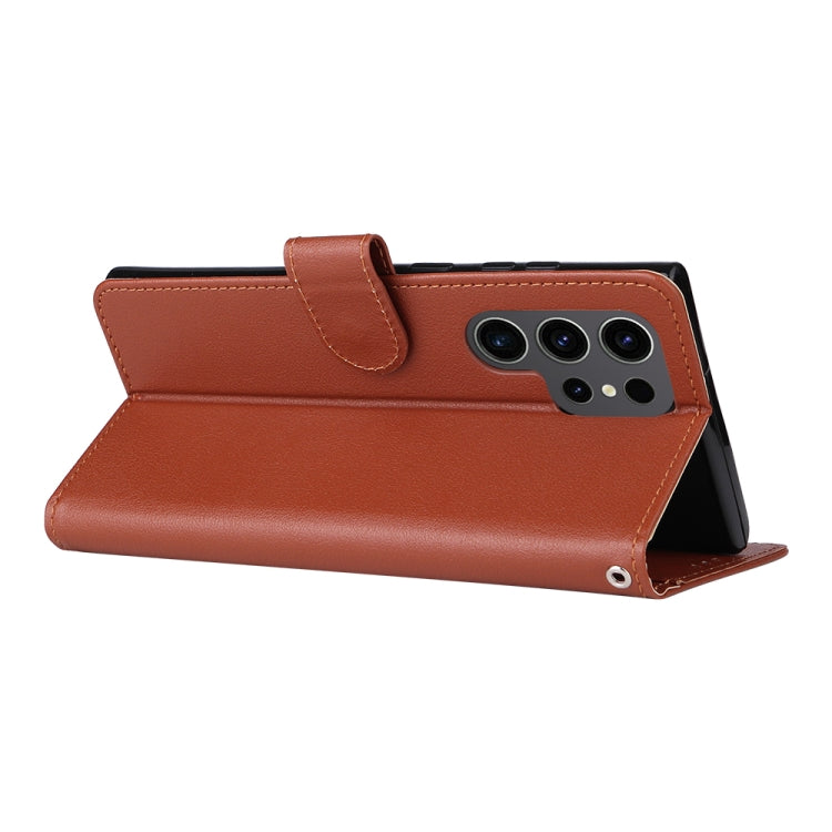 For Samsung Galaxy S25 Ultra 5G 3-Card Slots Multifunctional Leather Phone Case(Brown) by buy2fix