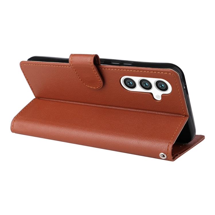 For Samsung Galaxy S25+ 5G 3-Card Slots Multifunctional Leather Phone Case(Brown) by buy2fix