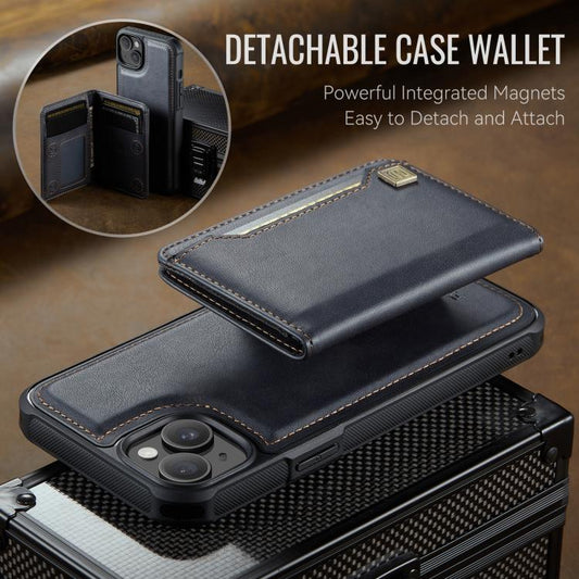 For iPhone 15 AutSpace A13 MagSafe Magnetic RFID Flip Card Bag Phone Case(Black) - iPhone 15 Cases by AutSpace | Online Shopping UK | buy2fix