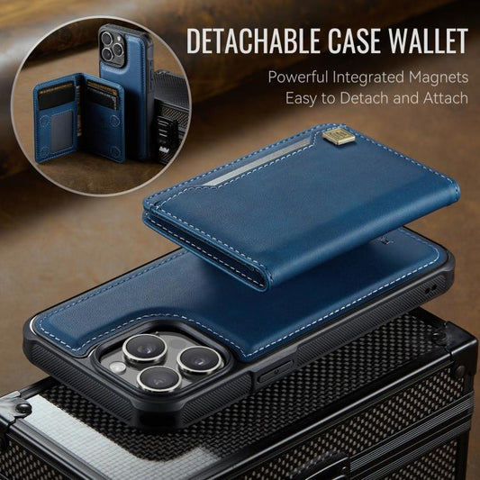 For iPhone 14 Pro AutSpace A13 MagSafe Magnetic RFID Flip Card Bag Phone Case(Blue) - iPhone 14 Pro Cases by AutSpace | Online Shopping UK | buy2fix