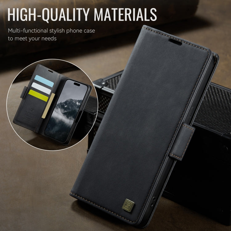 For iPhone 15 Pro AutSpace A11 Side Buckle MagSafe Magnetic RFID Phone Leather Case(Black) - iPhone 15 Pro Cases by AutSpace | Online Shopping UK | buy2fix