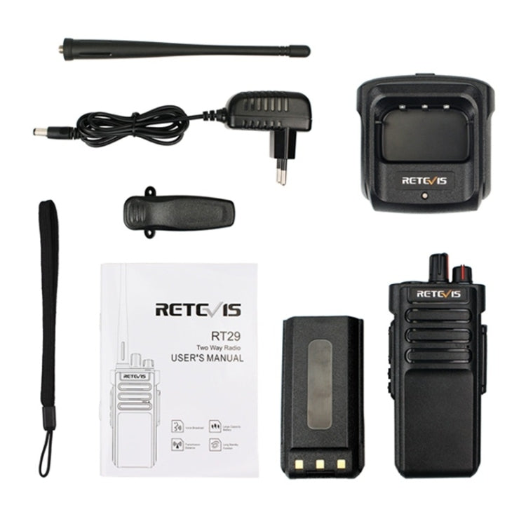 RETEVIS RT29 10W VHF136-174 MHz 16CHS Two Way Radio Handheld Walkie Talkie, EU Plug(Black) by RETEVIS