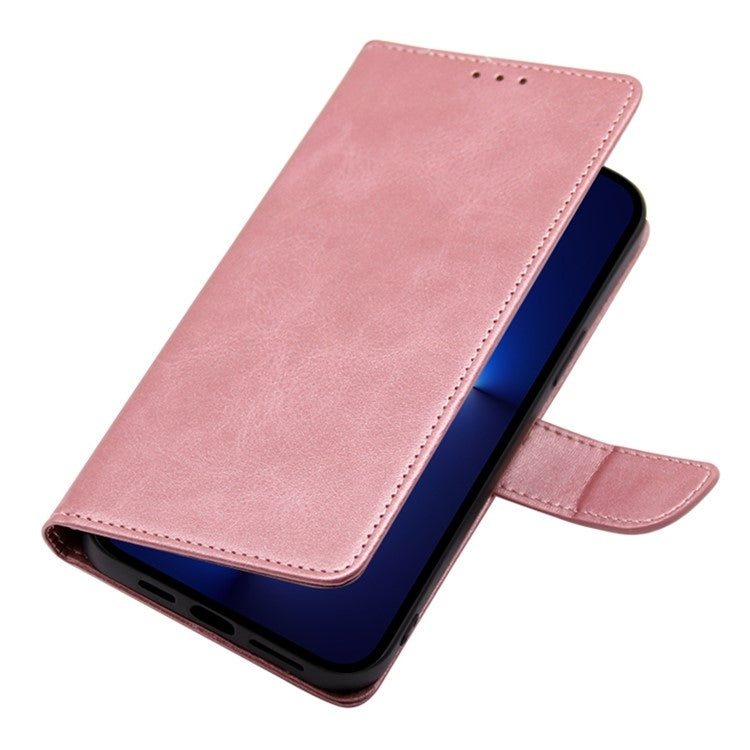 For Samsung Galaxy S25 5G Calf Texture Buckle Flip Leather Phone Case(Rose Gold) by buy2fix