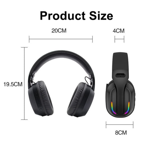 Bluetooth 5.4 Head-mounted RGB Wireless Bluetooth Gaming Headset(Black) - Headset & Headphone by buy2fix | Online Shopping UK | buy2fix