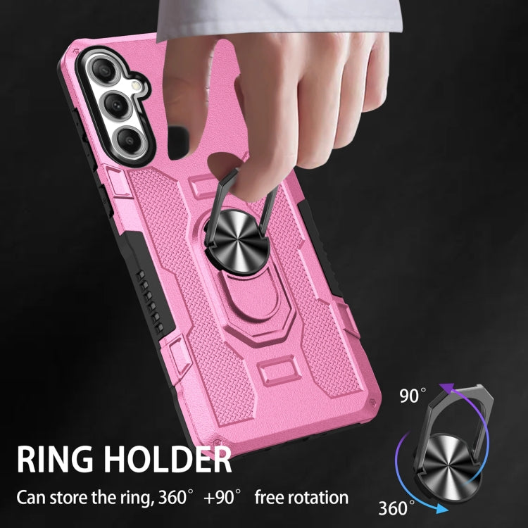 For Samsung Galaxy S25+ 5G Ring Holder Armor Hybrid Phone Case(Pink) by buy2fix