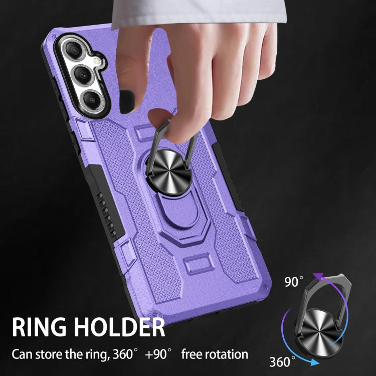 For Samsung Galaxy S25+ 5G Ring Holder Armor Hybrid Phone Case(Purple) by buy2fix