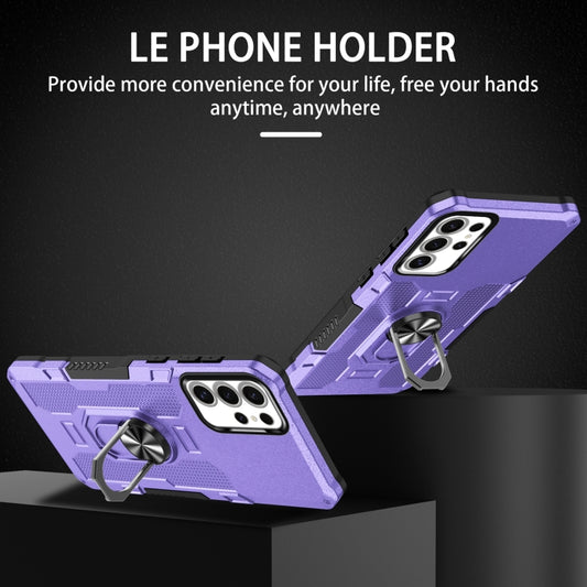 For Samsung Galaxy S25 Ultra 5G Ring Holder Armor Hybrid Phone Case(Purple) by buy2fix