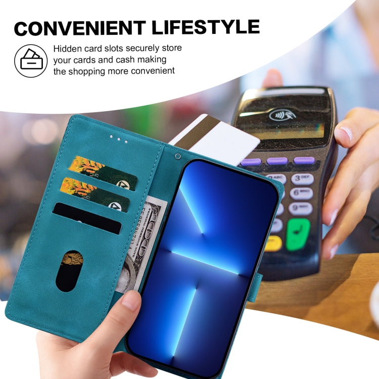 For Samsung Galaxy S25 Ultra 5G Lace Floral Embossed Magnetic Buckle PU Phone Case With Wrist Strap(Green) by buy2fix