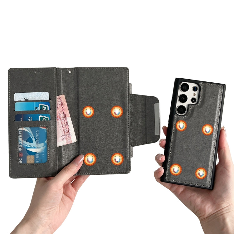 For Samsung Galaxy S25+ 5G Multifunctional 7-Card Wallet Leather Phone Case(Grey) by buy2fix