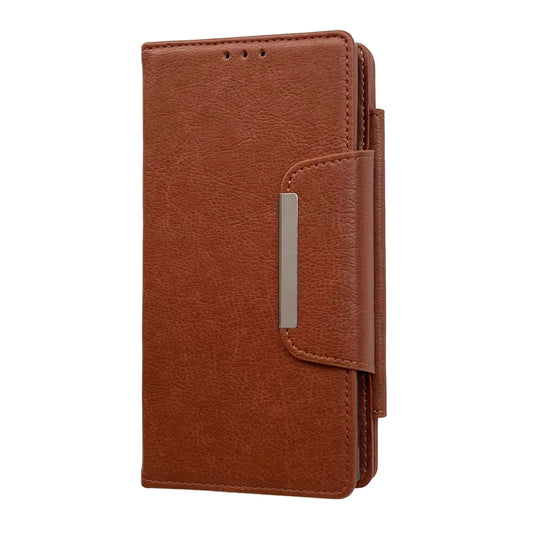 For Samsung Galaxy S25+ 5G Multifunctional 7-Card Wallet Leather Phone Case(Brown) by buy2fix