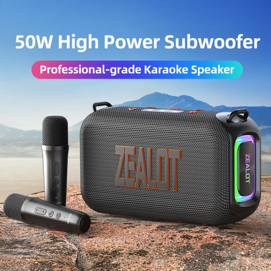 Zealot S85M 50W Outdoor Portable Bluetooth Speaker with Dual Microphones(Black) - Waterproof Speaker by ZEALOT | Online Shopping UK | buy2fix