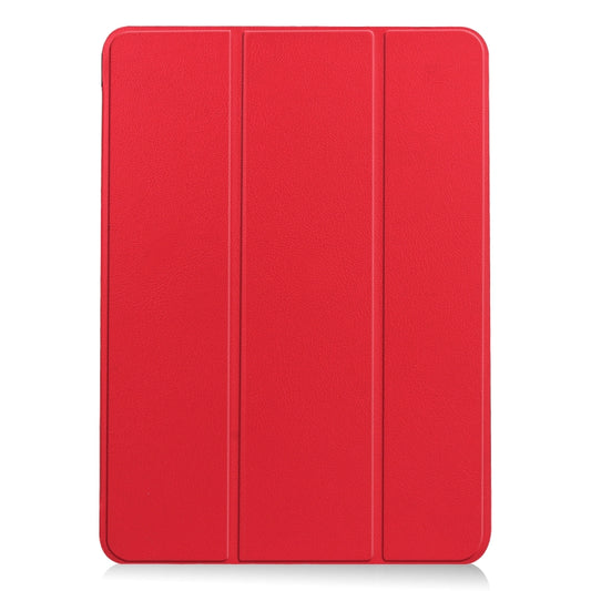 For iPad Air 11 2024 / 2022 / 2020 10.9 Custer Texture Horizontal Flip Leather Case with Three-folding Holder & Sleep / Wake-up Function(Red) by buy2fix