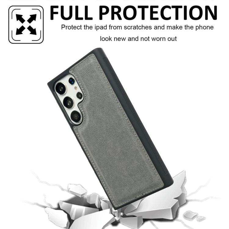 For Samsung Galaxy S25 Ultra 5G Cowhide Texture Back Cover Phone Case(Grey) by buy2fix