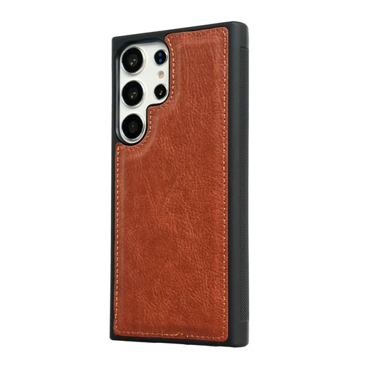 For Samsung Galaxy S25+ 5G Cowhide Texture Back Cover Phone Case(Brown) by buy2fix
