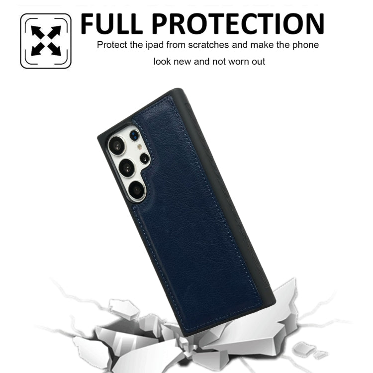 For Samsung Galaxy S25 5G Cowhide Texture Back Cover Phone Case(Royal Blue) by buy2fix