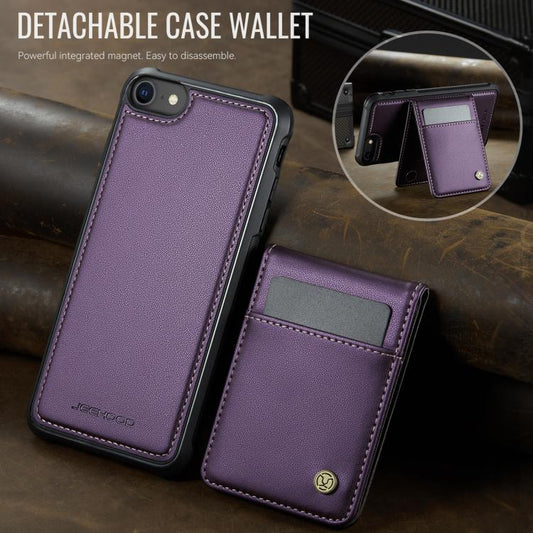 For iPhone SE 2022 / SE 2020 / 8 JEEHOOD J06 British Style RFID MagSafe Card Bag PU Phone Case(Purple) - iPhone SE 2022 / 2020 / 8 / 7 Cases by JEEHOOD | Online Shopping UK | buy2fix