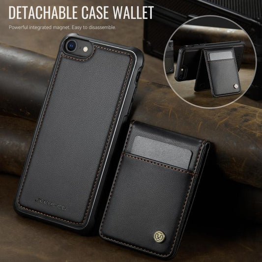 For iPhone SE 2022 / SE 2020 / 8 JEEHOOD J06 British Style RFID MagSafe Card Bag PU Phone Case(Black) - iPhone SE 2022 / 2020 / 8 / 7 Cases by JEEHOOD | Online Shopping UK | buy2fix