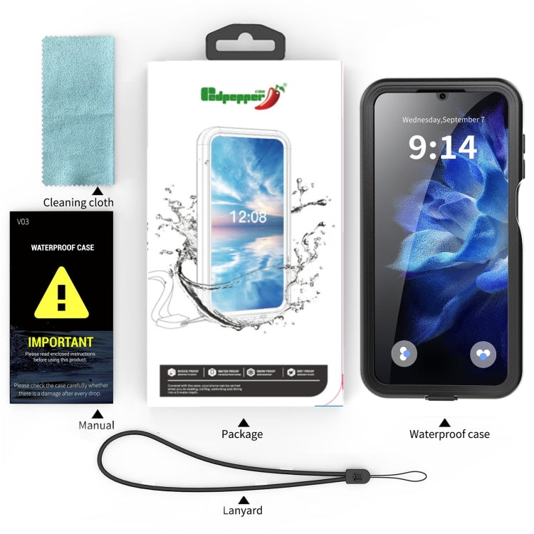 For Samsung Galaxy A16 5G / 4G RedPepper IP68 Waterproof PC Hybrid TPU Phone Case(Black) - Galaxy Phone Cases by RedPepper | Online Shopping UK | buy2fix