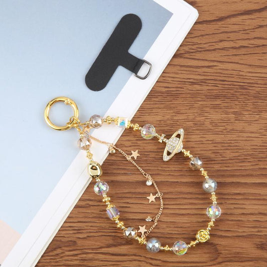 Tassels Diamond Chain Phone Anti-lost Short Lanyard(Silver) - Lanyards & Wrist Straps by buy2fix | Online Shopping UK | buy2fix