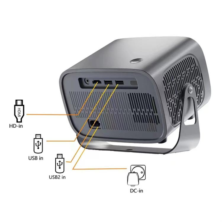 A10 Plus 1280 x 720P 200ANSI Amlogic H713 CPU Android 11.0 Smart Projector, UK Plug(Metal Grey) by buy2fix