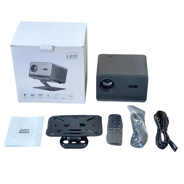 M10 Plus 1280 x 720P 200ANSI Amlogic H713 CPU Android 11 Smart Projector with Bracket, US Plug(Metal Grey) by buy2fix