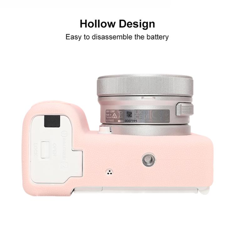 For Sony ZV-E10 II / ZV-E10M2 Litchi Texture Soft Silicone Protective Case(Light Pink) - Protective Case by buy2fix | Online Shopping UK | buy2fix