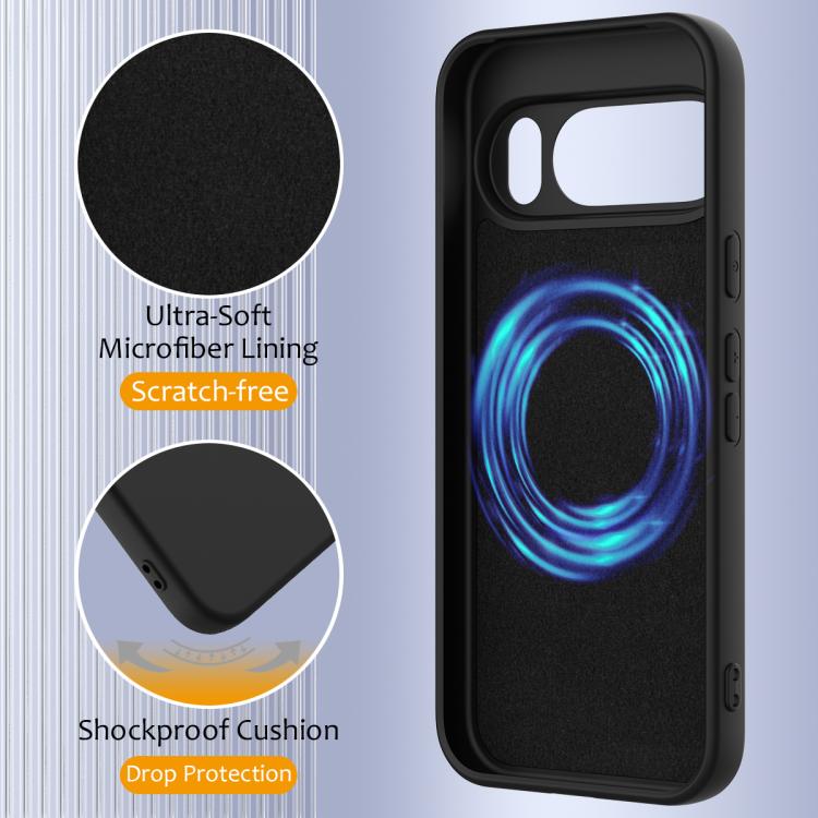 For Google Pixel 10 Pro XL Shockproof Silicone Magsafe Phone Case(Black) - Google Cases by buy2fix | Online Shopping UK | buy2fix