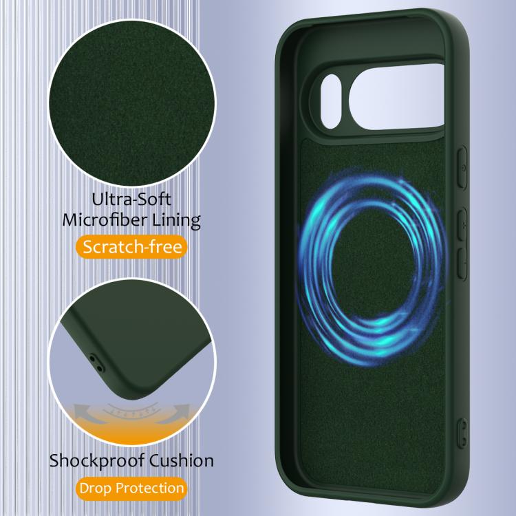 For Google Pixel 10 Pro XL Shockproof Silicone Magsafe Phone Case(Dark Green) - Google Cases by buy2fix | Online Shopping UK | buy2fix