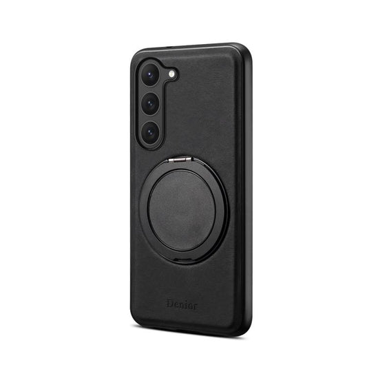 For Samsung Galaxy S23 5G Denior A14 Skin Feel Rotating Holder MagSafe Phone Case(Black) - Galaxy S23 5G Cases by Denior | Online Shopping UK | buy2fix