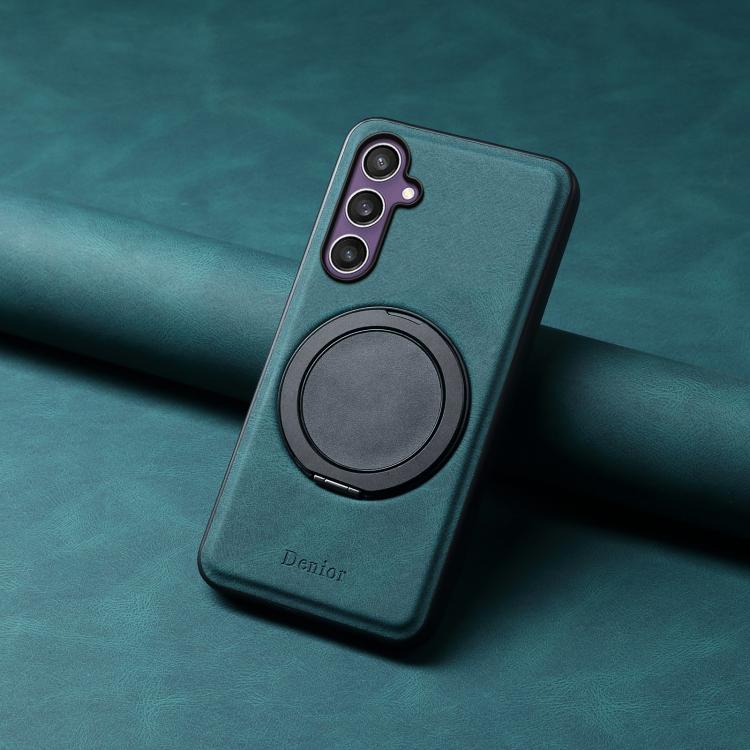 For Samsung Galaxy S23 FE 5G Denior A14 Skin Feel Rotating Holder MagSafe Phone Case(Blue) - Galaxy S23 FE 5G Cases by Denior | Online Shopping UK | buy2fix