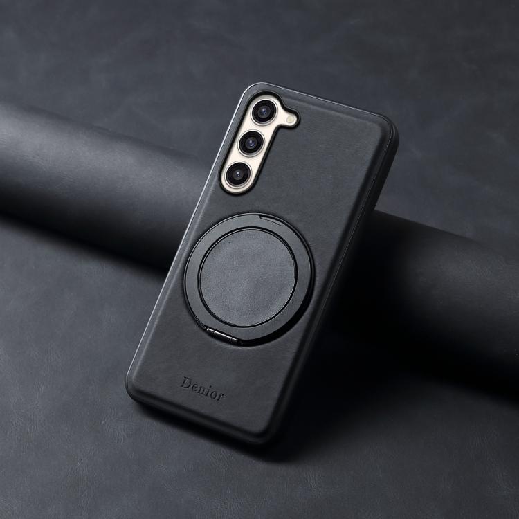 For Samsung Galaxy S23+ 5G Denior A14 Skin Feel Rotating Holder MagSafe Phone Case(Black) - Galaxy S23+ 5G Cases by Denior | Online Shopping UK | buy2fix