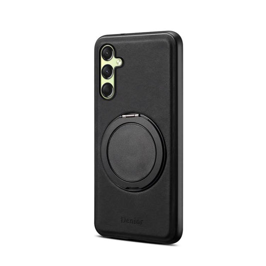 For Samsung Galaxy A16 5G Denior A14 Skin Feel Rotating Holder MagSafe Phone Case(Black) - Galaxy Phone Cases by Denior | Online Shopping UK | buy2fix
