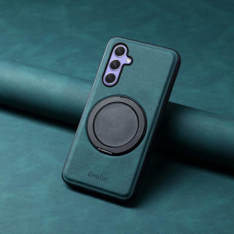 For Samsung Galaxy A55 5G Denior A14 Skin Feel Rotating Holder MagSafe Phone Case(Blue) - Galaxy Phone Cases by Denior | Online Shopping UK | buy2fix