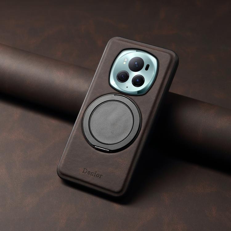 For Honor Magic6 Pro Denior A14 Skin Feel Rotating Holder MagSafe Phone Case(Brown) - Honor Cases by Denior | Online Shopping UK | buy2fix