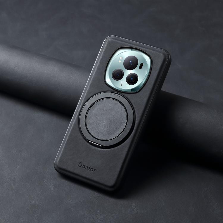 For Honor Magic6 Pro Denior A14 Skin Feel Rotating Holder MagSafe Phone Case(Black) - Honor Cases by Denior | Online Shopping UK | buy2fix