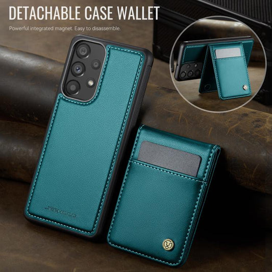 For Samsung Galaxy A33 5G JEEHOOD J06 British Style RFID MagSafe Card Bag PU Phone Case(Green) - Galaxy Phone Cases by JEEHOOD | Online Shopping UK | buy2fix