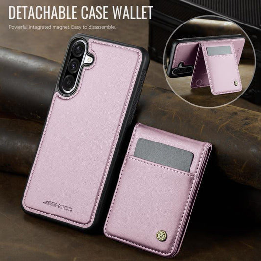 For Samsung Galaxy A36 JEEHOOD J06 British Style RFID MagSafe Card Bag PU Phone Case(Pink) - Galaxy Phone Cases by JEEHOOD | Online Shopping UK | buy2fix