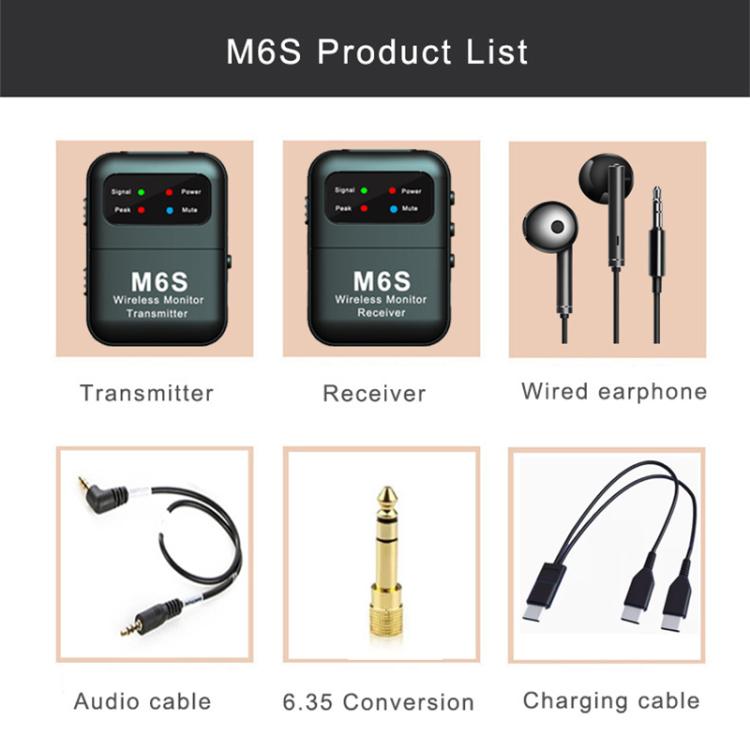M6S Stereo Wireless In-Ear Monitor System 2.4G Transmitter & Receiver(Black) - Microphone by buy2fix | Online Shopping UK | buy2fix